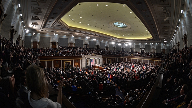 Membros do Congresso lotaram auditório para acompanhar discurso de Obama