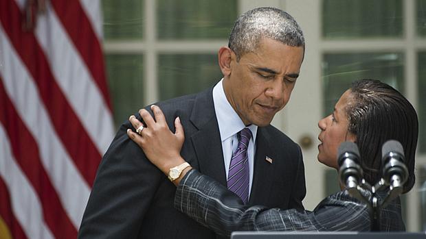 O presidente Barack Obama com Susan Rice no anúncio da nomeação da nova conselheira, na Casa Branca