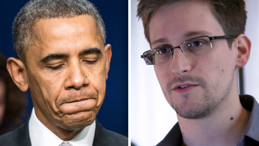 O presidente americano Barack Obama e o ex-analista de inteligência Edward Snowden