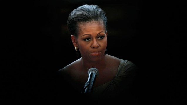 Primeira-dama americana, Michelle Obama, discursa em Brasília