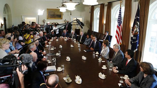 Obama se reúne na Casa Branca com lideranças do Congresso para discutir uma resposta militar contra a Síria