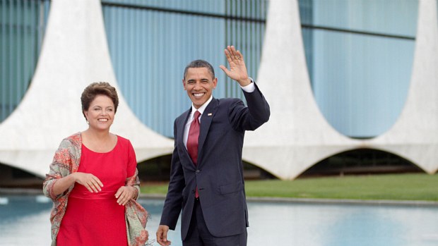 Os presidentes Dilma Rousseff, do Brasil, e Barack Obama, dos Estados Unidos
