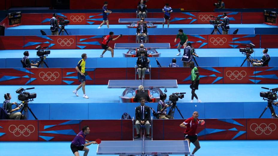 Vista geral da competição de tênis de mesa, em 28/07/2012