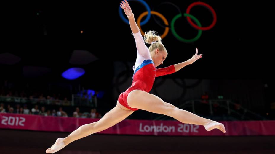 A russa Kseniia Afanaseva na prova de qualificação da ginástica artística, em 29/07/2012
