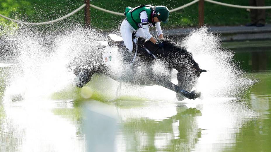 Camilla Speirs, da Irlanda, durante a competição do Concurso Completo de Equitação dos Jogos Olímpicos disputado no Greenwich Park, em 31/07/2012