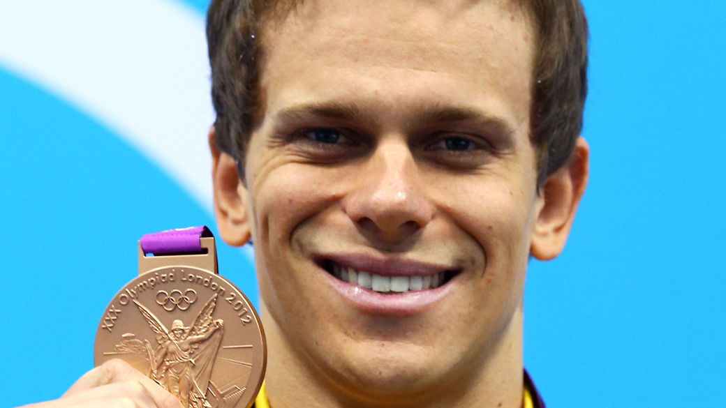César Cielo conquista a medalha de bronze nos 50m livre nos Jogos Olímpicos de Londres em 03/08/2012