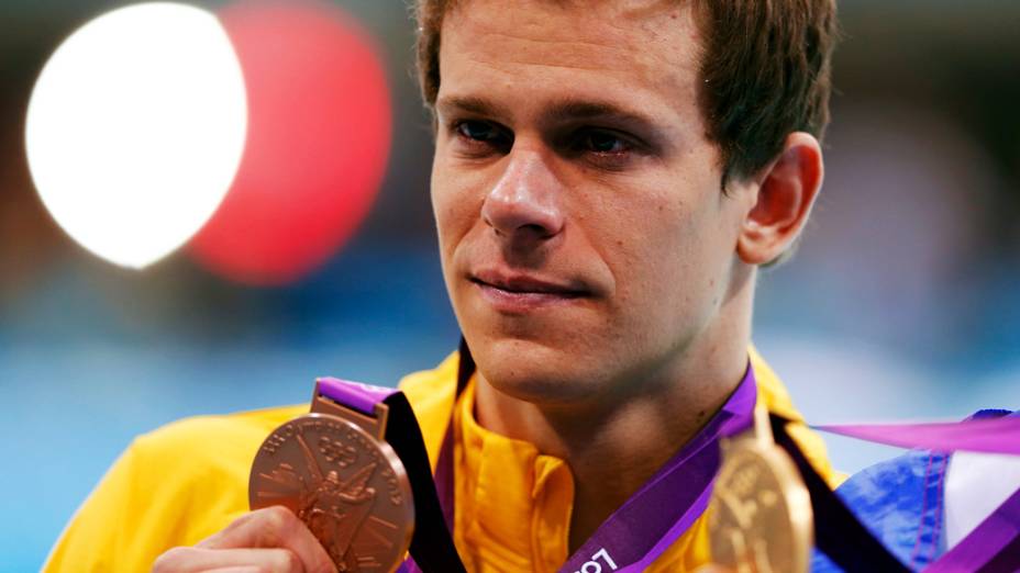 César Cielo conquista a medalha de bronze nos 100m livre nos Jogos Olímpicos de Londres em 03/08/2012