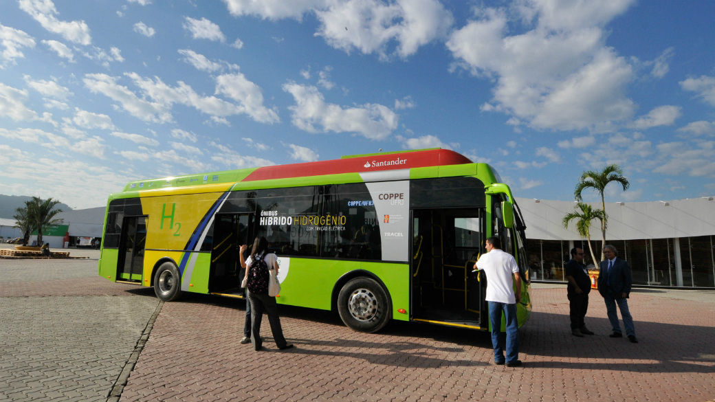 O ônibus a hidrogênio apresentado pela Coppe: mais eficiente que os modelos europeus
