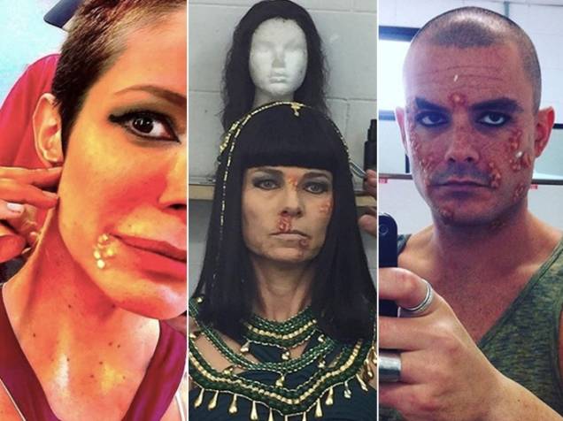 <p>Elenco de Os Dez Mandamentos mostra os efeitos da sexta praga do Egito</p> <p>Elenco de Os Dez Mandamentos mostra os efeitos da sexta praga do Egito</p>
