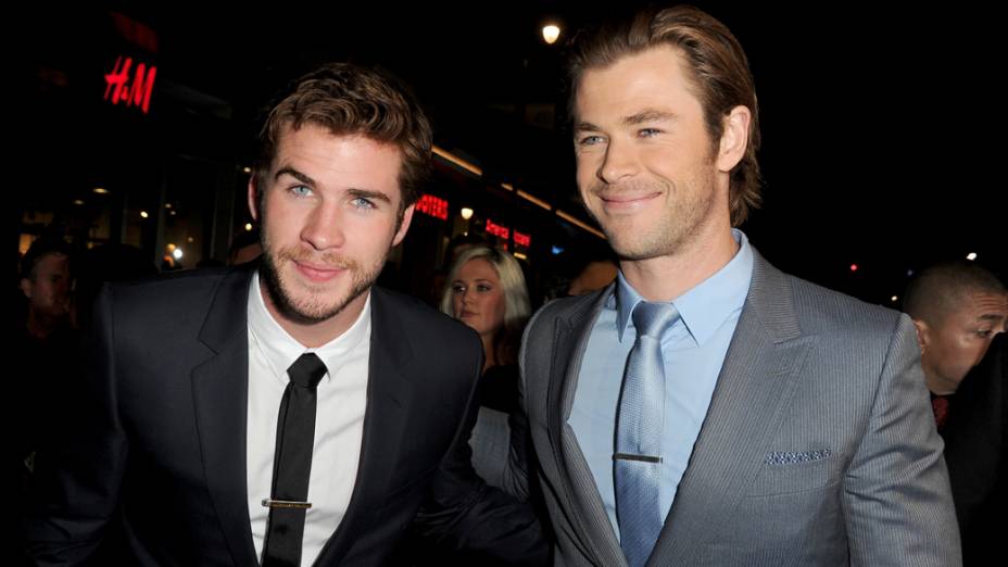 Os irmãos e atores Liam e Chris Hemsworth