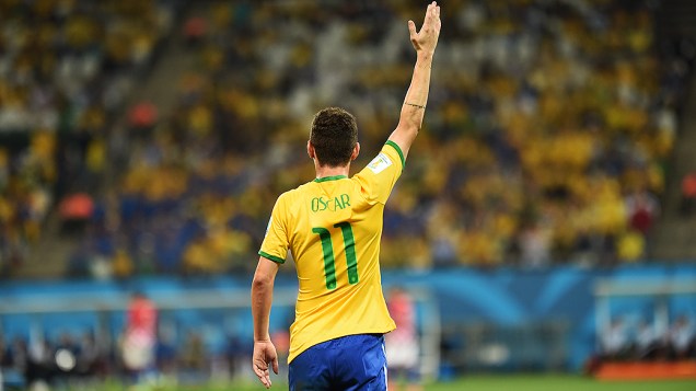 Oscar comemora gol contra a Croácia no Itaquerão, em São Paulo