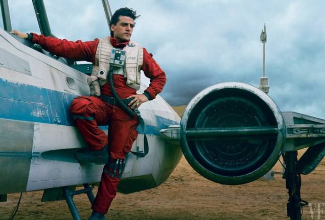 Oscar Isaac como Poe Dameronn em Star Wars: Despertar da Força