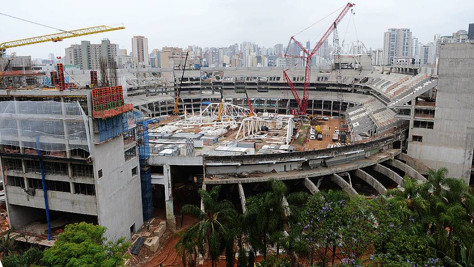 Obras da Arena Palmeiras, em São Paulo
