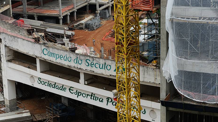 Obras da Arena Palmeiras, em São Paulo