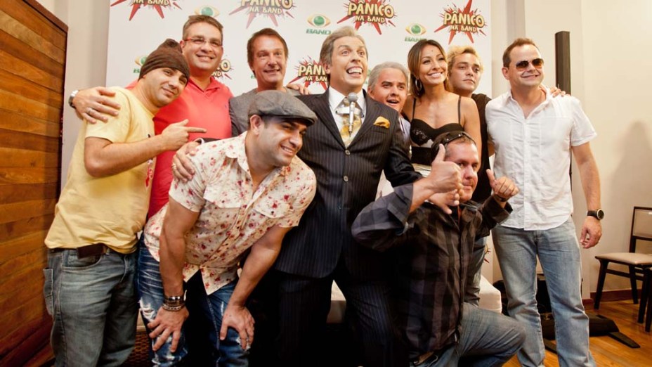 Elenco do programa, durante a coletiva do elenco de Pânico na Band, em 27/03/2012