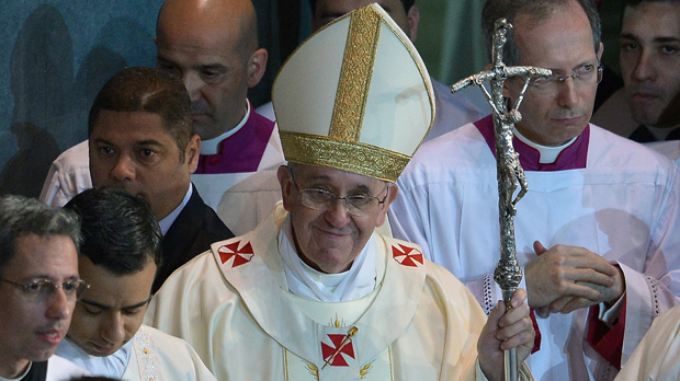 Papa Francisco na Catedral de São Sebastião, em 27/07/2013