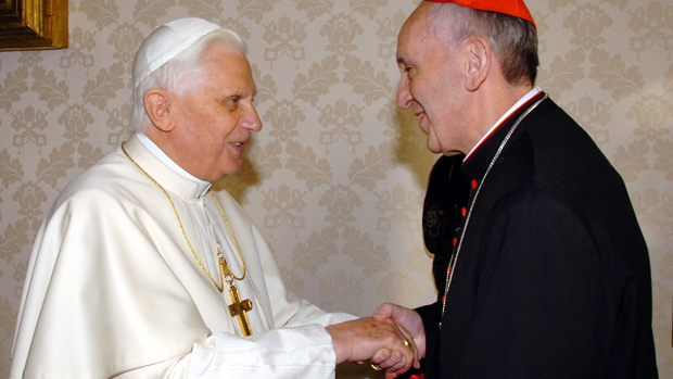Bento XVI com Jorge Mario Bergoglio, em 2007