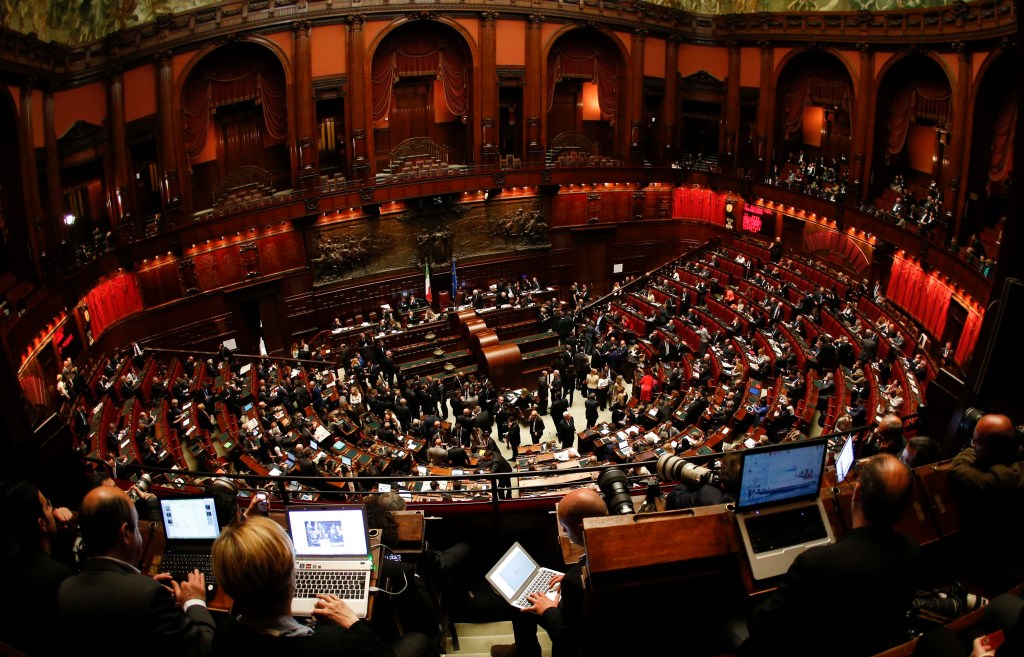 Parlamento italiano vota para escolher o sucessor do presidente Giorgio Napolitano, em Roma.