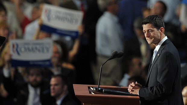 Congressista Paul Ryan discursa na Convenção Nacional Republicana, realizada na Flórida