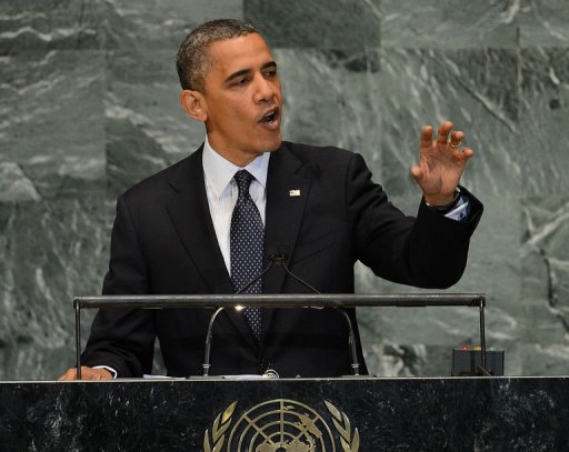 O presidente Barack Obama discursa na 67ª Assembleia Geral da ONU em Nova York em 25 de setembro