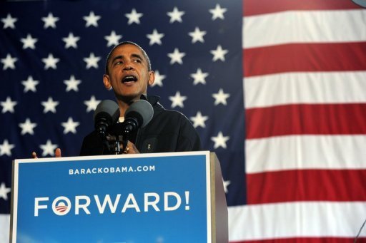 O presidente americano Barack Obama discursa durante comício em Aurora, Colorado