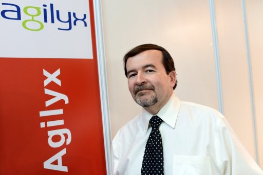 Jon Angin, vice-presidente da Agilyx, durante o Salão do Meio Ambiente, em Lyon, em 27 de novembro