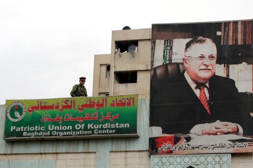 Retrato do presidente iraquiano, Jalal Talabani, em Bagdá em 19 de dezembro