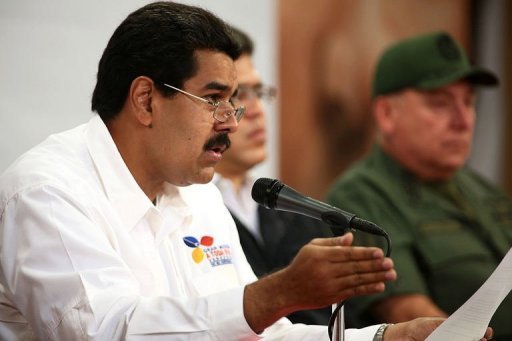 Vice-presidente Nicolas Maduro fala em Caracas, 5 de março, 2013