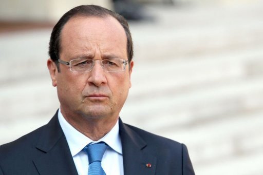 O presidente da França, Francois Hollande, durante uma coletiva de imprensa no palácio presidencial do Eliseu, em Paris