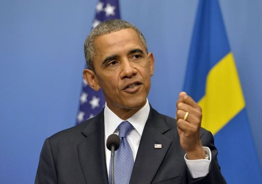 O presidente Barack Obama na Suécia. Americano defendeu "resposta efetiva" contra regime sírio
