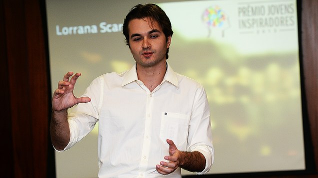 Samuel Gondim, finalista do Prêmio Jovens Inspiradores, durante última etapa do concurso em São Paulo (2/12/13)