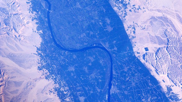 <p>Vista aérea do Rio Nilo, no Egito</p>