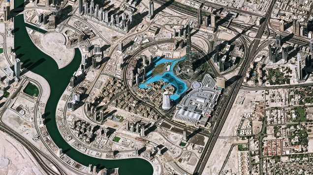 <p>Vista aérea do centro de Dubai</p>