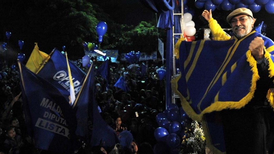 Fernando Lugo durante sua campanha eleitoral para presidente em 2008