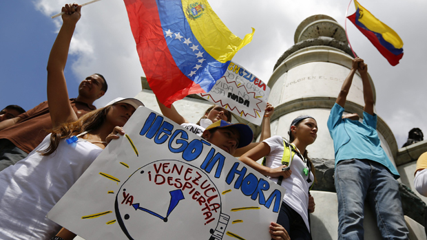 Manifestação contra o governo do presidente da Venezuela, Nicolas Maduro, em Caracas