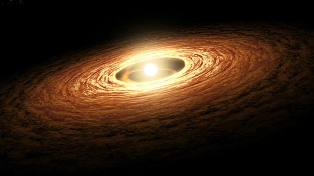 A nova proposta afirma que o Sistema Solar não poderia ter se formado a partir de um disco quente formado após o aparecimento do Sol, como o mostrado na imagem