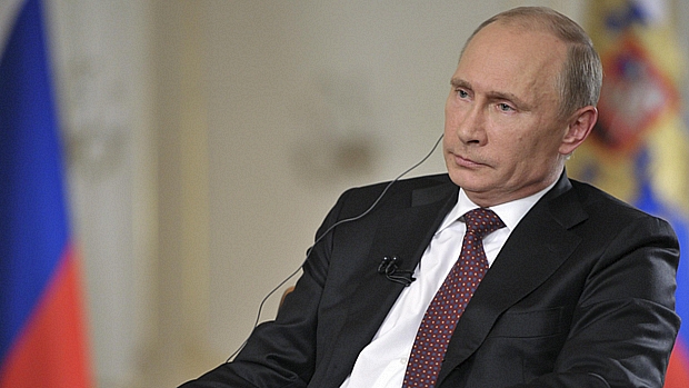 Vladimir Putin, durante entrevista em que comentou a crise síria e a posição da Rússia