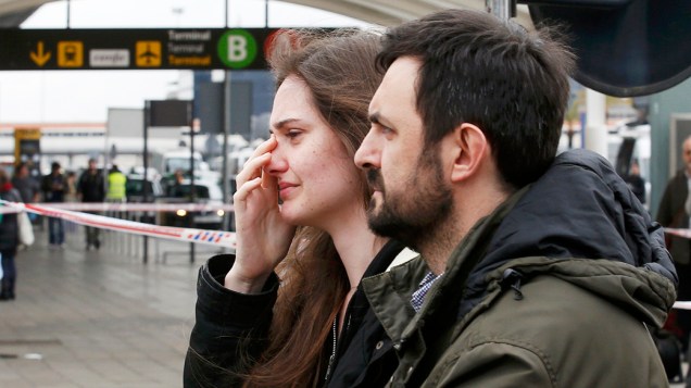 <p>Parentes das vítimas do Airbus A320, chegam ao aeroporto El Prat, em Barcelona (Espanha) </p>