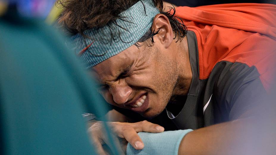 Rafael Nadal, na final do Aberto da Austrália: dores nas costas