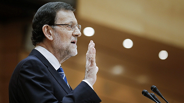O premiê Mariano Rajoy discursa no Parlamento espanhol