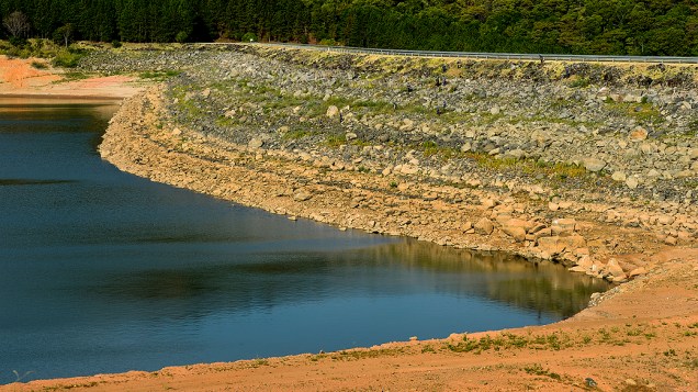 <p>Vista do reservatório Jaguari, que faz parte do Sistema Cantareira, na região de Vargem</p>