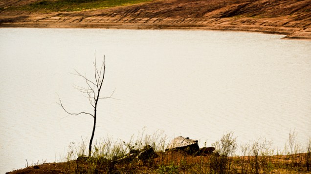 <p>Vista do reservatório Jaguari, que faz parte do Sistema Cantareira, na região de Vargem</p>