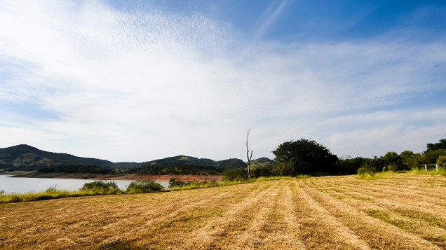 <p>Vista do reservatório Jaguari, que faz parte do Sistema Cantareira, na região de Vargem</p>