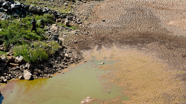 <p>Vista do reservatório Jaguari, que faz parte do Sistema Cantareira, na região de Vargem</p>