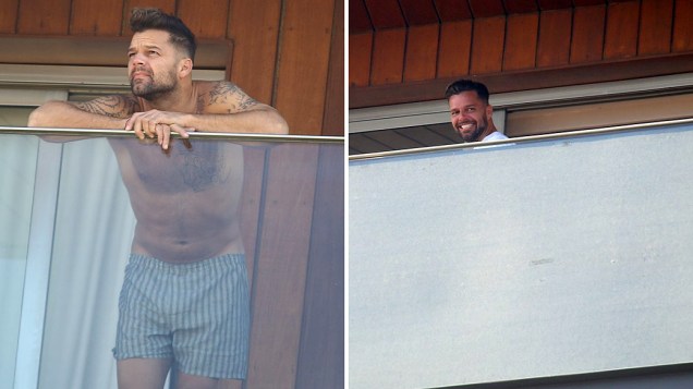 Equipe de Ricky Martin troca o cantor de suíte e usa tapumes para bloquear visão dos Paparazzi