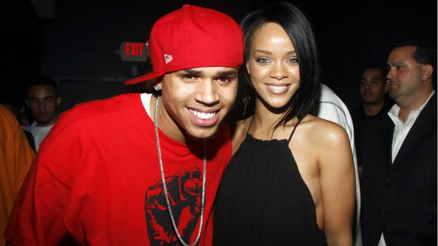 Rihanna e Chris Brown em Nova York, em 2007