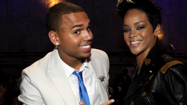 Rihanna e Chris Brown nos bastidores do  MTV Movie Awards 2008