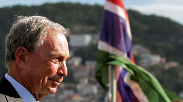 Prefeito de Nova York, Michael Bloomberg durante a abertura da C-40, a Cúpula de Prefeitos que acontece no Forte de Copacabana