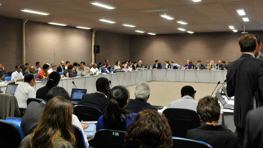 Delegados reunidos em uma das salas de conferência da Rio+20