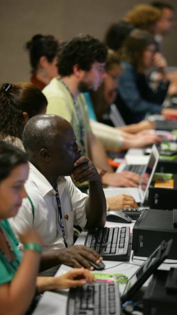 <p>Participantes da Rio+20 no Riocentro</p>